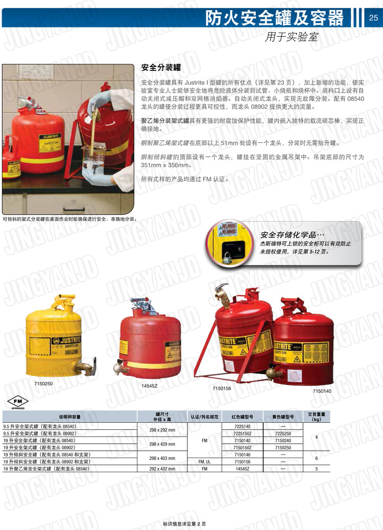 JUSTRITE，美國(guó)杰斯瑞特，justriteI型安全罐,柴油汽油存放罐，酒精松香水安全存儲(chǔ)罐，防火安全罐，防爆安全罐