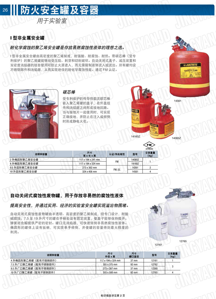 JUSTRITE，美國(guó)杰斯瑞特，justriteI型安全罐,柴油汽油存放罐，酒精松香水安全存儲(chǔ)罐，防火安全罐，防爆安全罐