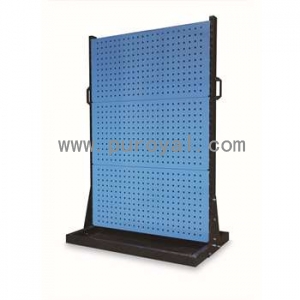 固定型雙面物料架960×630×1450mm(4方孔2百葉)，KR-2342